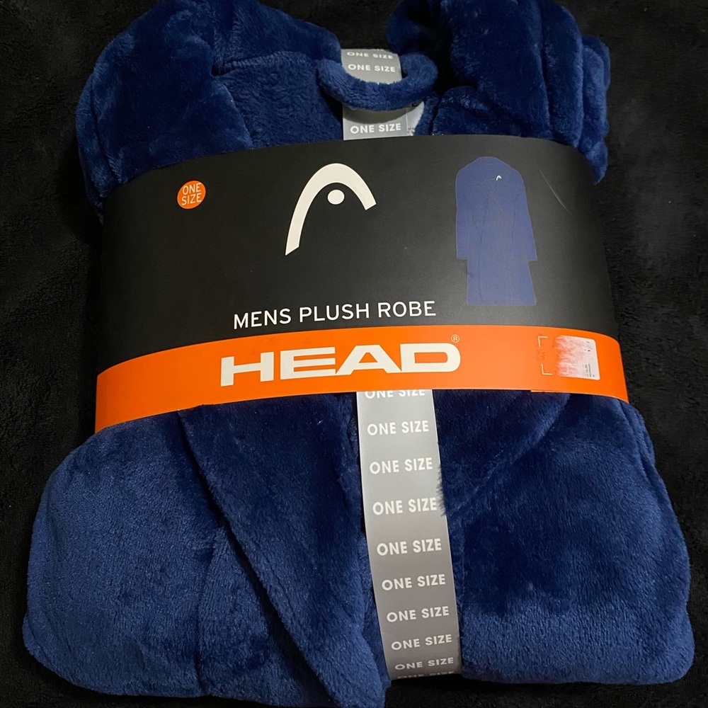 HEAD Men's Plush Robe in Navy Blue